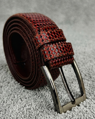 Leather Belt Pati Design- Chocolate